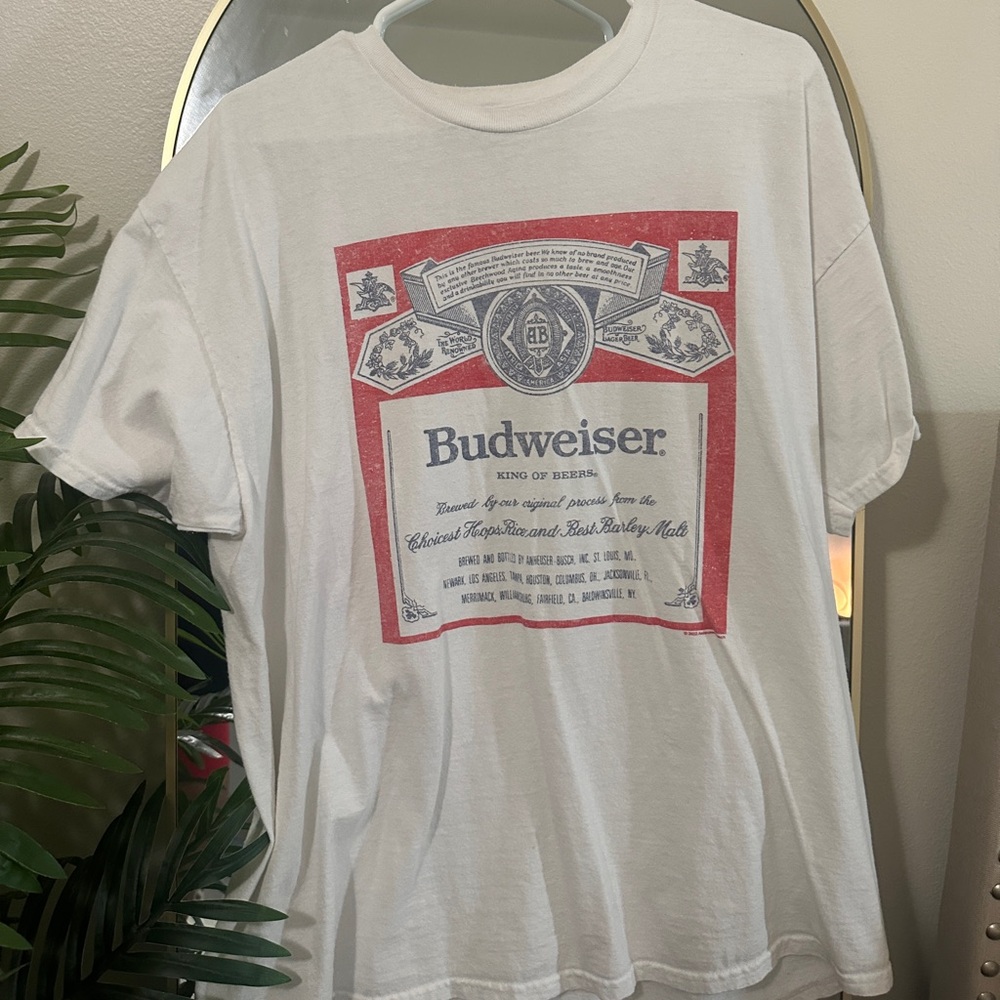 Budweiser White Graphic T-Shirt